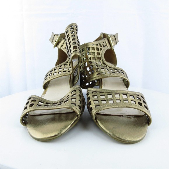 Enzo Angiolini Women‎ Gladiator Shoes Quinn Bronze Leather Buckle Size 8 Medium - Picture 2 of 10
